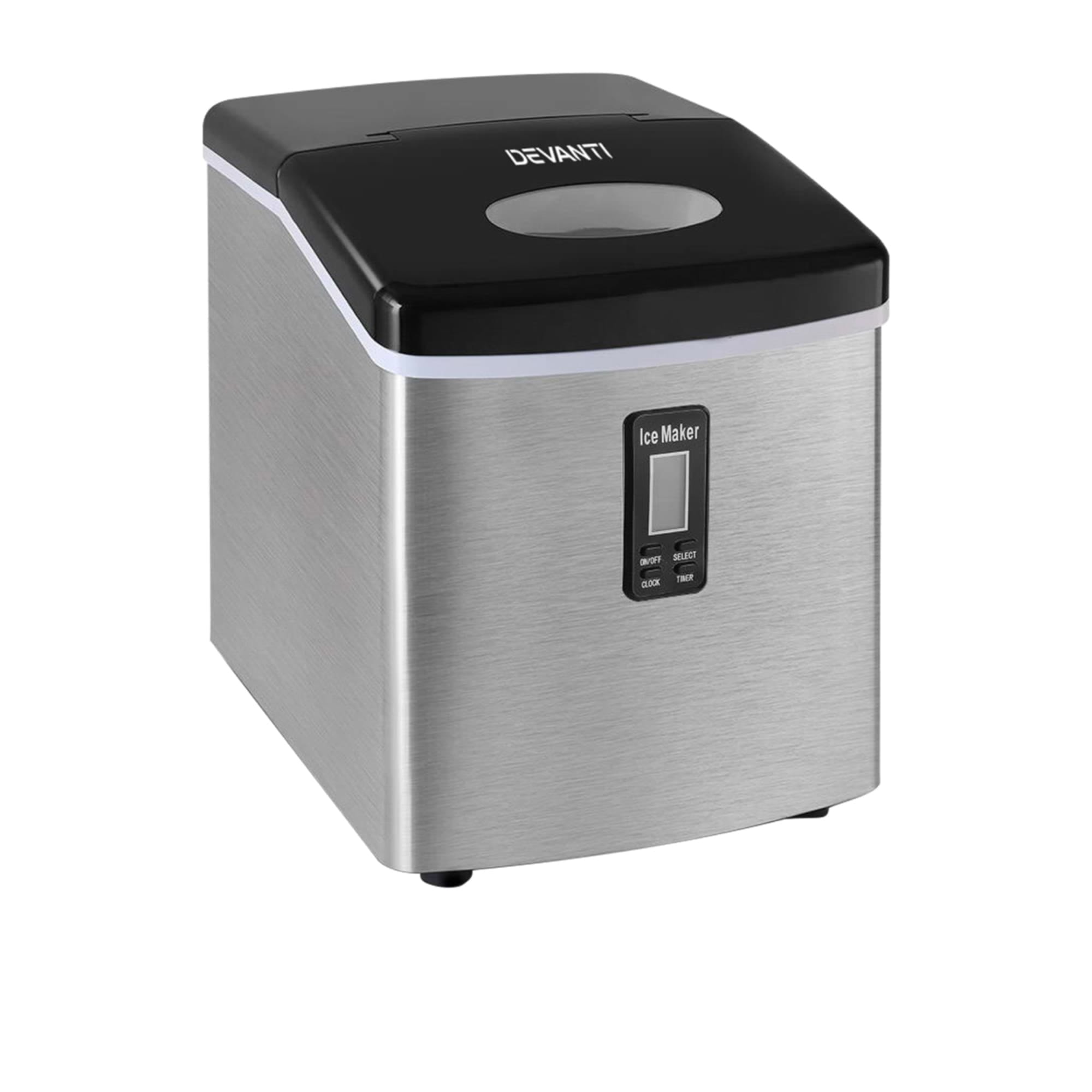 Devanti Portable Ice Maker 120W 3.2L Silver Kitchen Warehouse™
